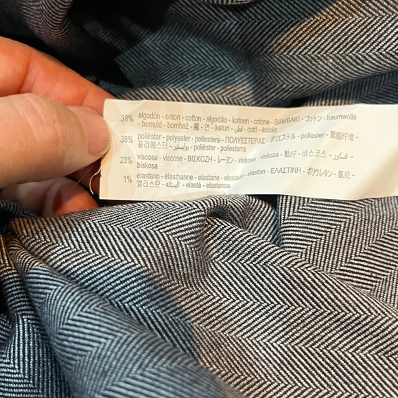 Zara NWT gray herringbone patterned v-neck midi dress Size XS - Picture 7 of 7